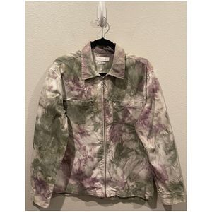 URBAN OUTFITTERS Tie Dye Lightweight Oversized Zipper Jacket